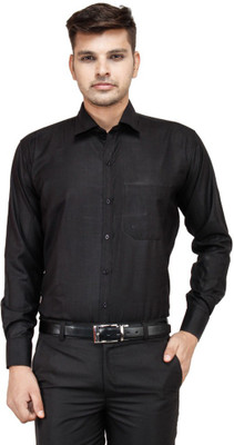 Black Bee Men Solid Casual Black Shirt