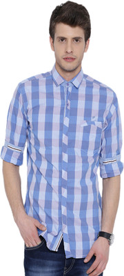 

Fifty Two Men's Checkered Casual Blue Shirt