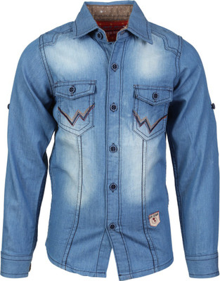 

Lilliput Boy's Solid Casual Light Blue Shirt