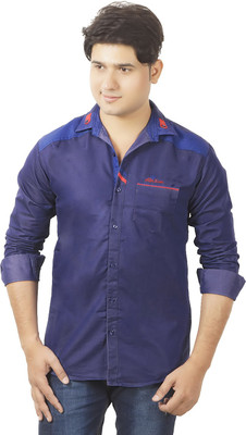 

Aedi Men's Solid Casual Blue Shirt, Navy blue