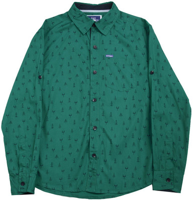 

612 League Boys Printed Casual Green Shirt