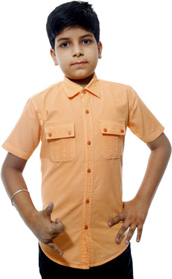 

Ennjoy Boys Solid Casual Orange Shirt, Peach