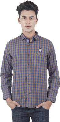 

EdenElliot Men's Checkered Casual Brown, Blue Shirt