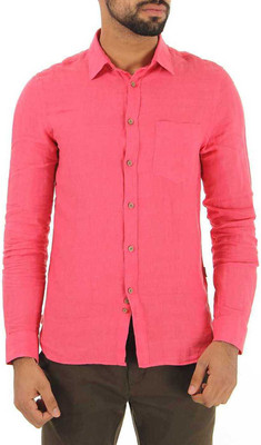 

London Fog Men' Solid Casual Pink Shirt