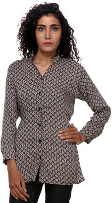 

TeeMoods Women's Printed Casual Grey, Black Shirt, Black;grey