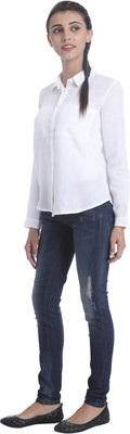 

Only Women's Solid Casual White Shirt