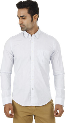 

London Fog Men's Solid Casual Blue Shirt