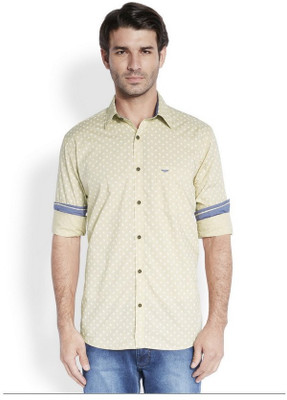 

Park Avenue Men's Printed Casual Beige Shirt