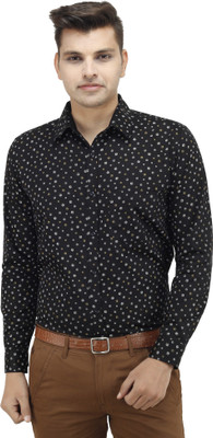 

Leaf Men's Printed Casual Black, White Shirt