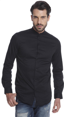 

Jack & Jones Men's Solid Casual Black Shirt