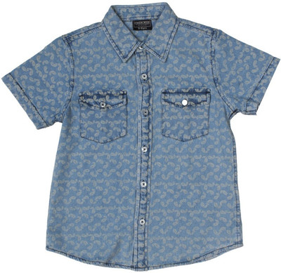 

Cherokee Boys Printed Casual Blue Shirt, Lt-blue