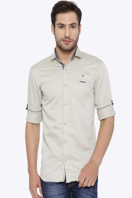 

Fifty Two Men's Solid Casual Beige Shirt, Cream.