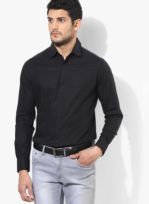 

Jack & Jones Men's Solid Casual Black Shirt