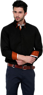 

Dazzio Men's Solid Casual Black, Brown, White Shirt