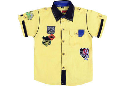 

Bad Boys Boy's Solid Casual Yellow Shirt