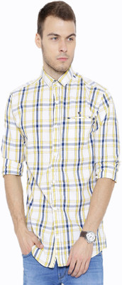 

Fifty Two Men's Checkered Casual Yellow Shirt