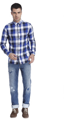 

Jack & Jones Men's Solid Casual Blue Shirt, Navy blazer