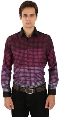 

EdenElliot Men's Printed Casual Maroon Shirt