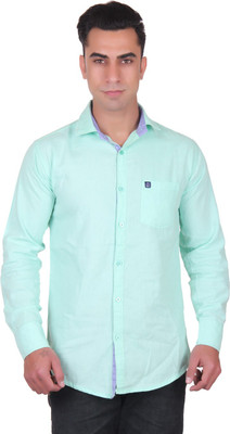 

Cotblend Men's Solid Casual Light Blue Shirt
