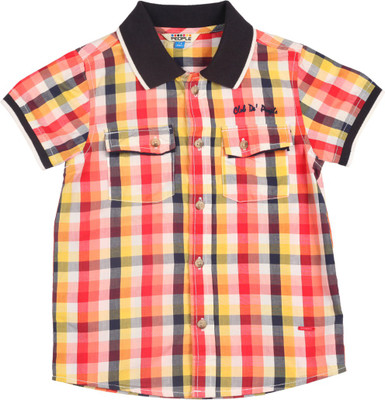 

People Boys Checkered Casual Multicolor Shirt