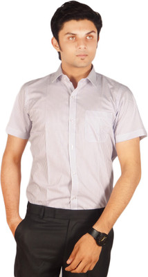 

Kriss Men's Striped Casual Purple Shirt
