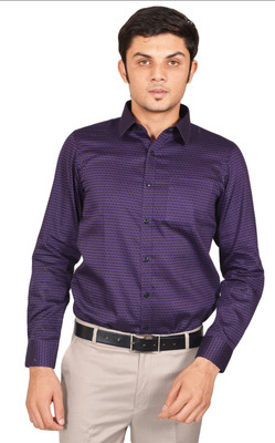 

Kriss Men's Printed Formal Purple Shirt, Blue