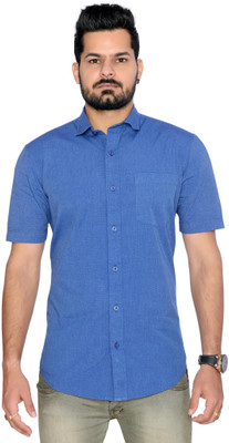 Thinc Men Solid Formal Blue Shirt