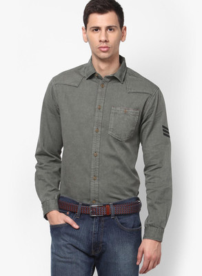 

Jack & Jones Men's Solid Casual Green Shirt, Deep lichen green