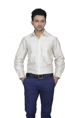 

Jpeters Men's Solid Formal White Shirt, White 18