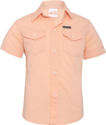 

FS Mini Klub Boys Printed Casual Pink Shirt, Peach