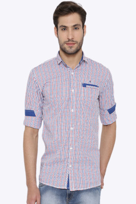 Fifty Two Men's Checkered Casual Blue, Red Shirt