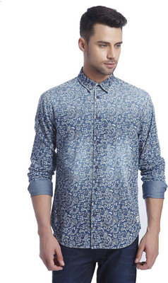 

Jack & Jones Men' Floral Print Casual Light Blue Shirt, Blue denim