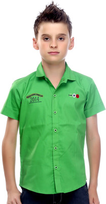 

MashUp Boys Solid Casual Green Shirt