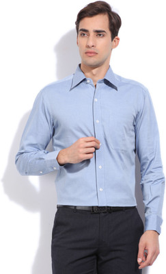 

John Players Men's Solid Formal Shirt, True blue