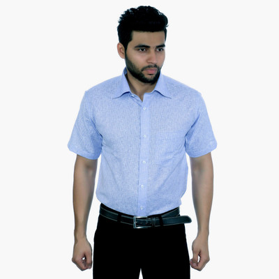 

Studio Nexx Men's Woven, Checkered Formal Dark Blue Shirt