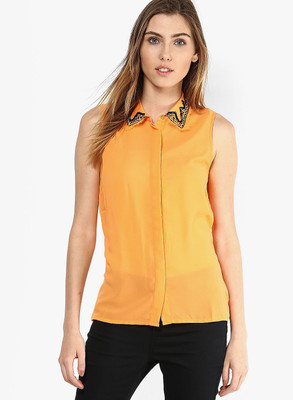 

Vero Moda Women's Solid Casual Orange Shirt, Bird of paradise