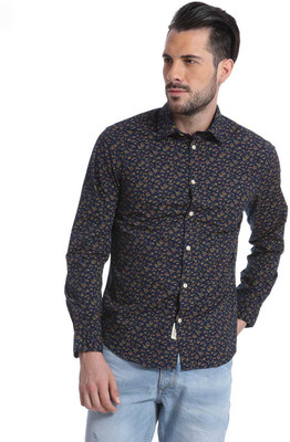 

Jack & Jones Men's Printed Casual Dark Blue Shirt, Dark navy