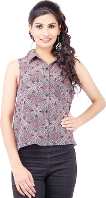 

Pear Blossom Women's Printed Casual Brown Shirt