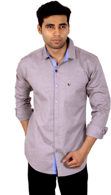 

Studio Nexx Men's Solid Casual Silver Shirt
