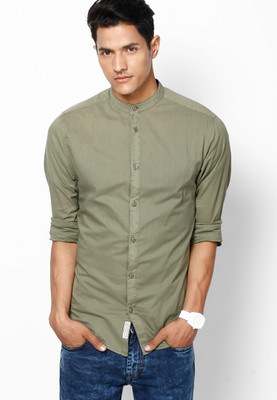 Jack & Jones Men' Solid Casual Green Shirt, Olive night