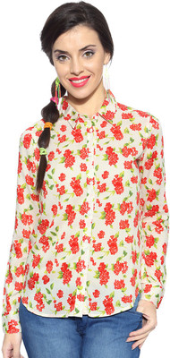 Honey By Pantaloons Women's Printed Casual Shirt, Ecru