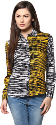 

Abiti Bella Women' Graphic Print Casual Multicolor Shirt, White;yellow