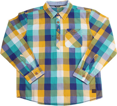 

Allen Solly Junior Boys Checkered Casual Blue Shirt