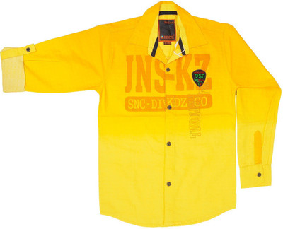 

Kidzee Boys Self Design Casual Yellow Shirt