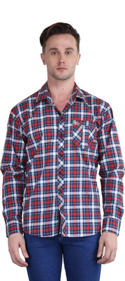 BRITISH TERMINAL Men Checkered Casual Red Shirt