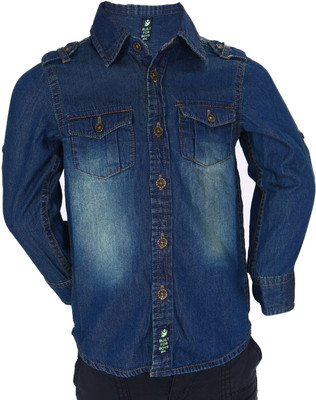 50% OFF on Bio Kid Baby Boys Solid Casual Blue Shirt