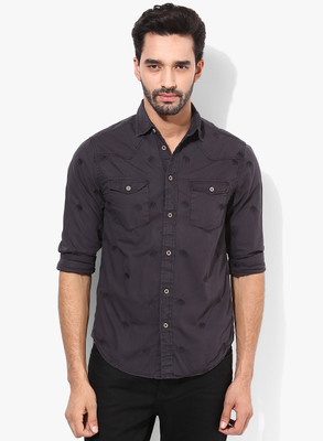 

Jack & Jones Men's Printed Casual Purple Shirt, Black navy