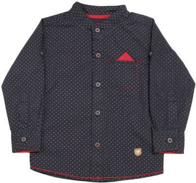 

612 League Baby Boys Printed Casual Dark Blue Shirt, Navy