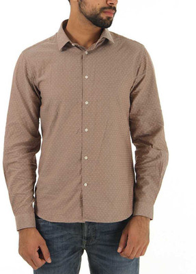 

Indian Terrain Men' Polka Print Casual Brown Shirt