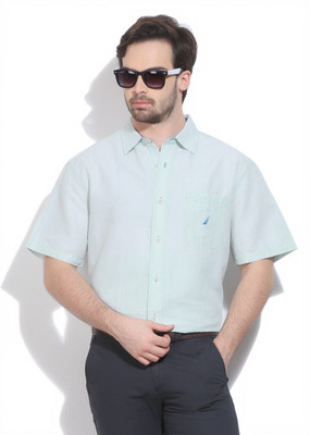 

Nautica Men's Solid Casual Light Blue Shirt, Seaglasaqu